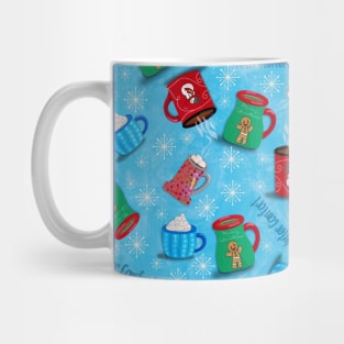 Winter Comfort Mugs with Blue Background Mug